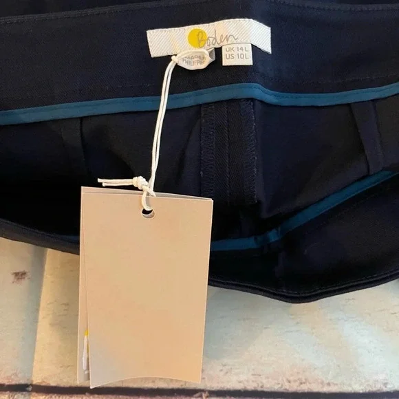 Boden Women's Bath Bi-Stretch 7/8 Trousers, Navy, Size 10L, NWT​ - Picture 10 of 11